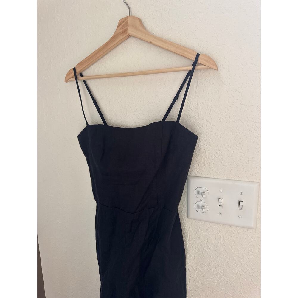REFORMATION Overland Linen Jumpsuit in Black Size 4 - Picture 5 of 7